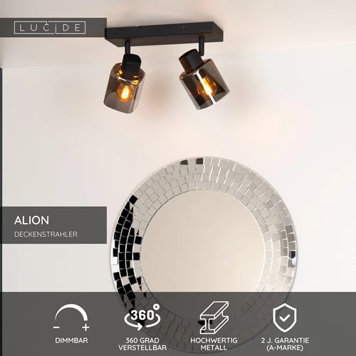 Lucide ALION - Deckenstrahler - 2xE14 - Schwarz - USP